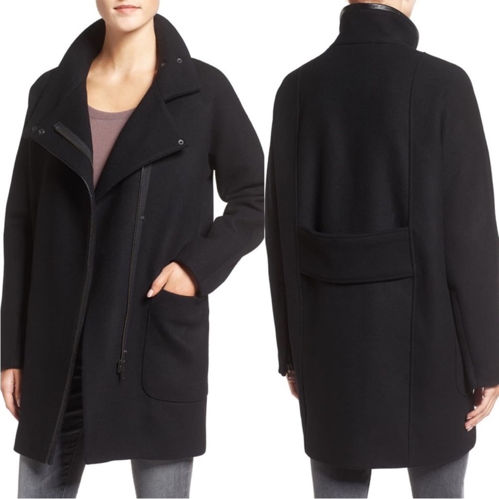 Madewell • black wool city grid coat sz 2